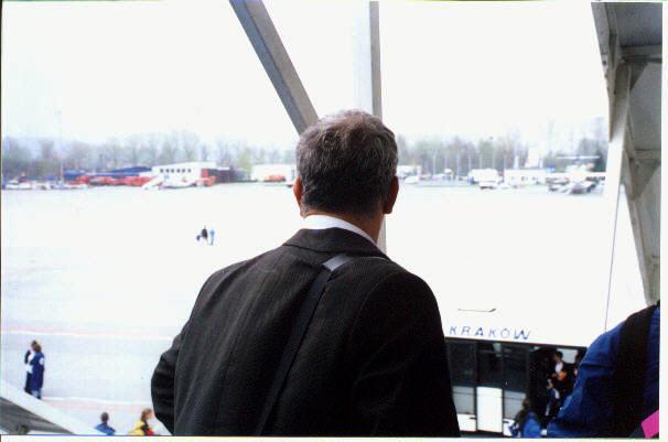 Stepping off the plane in Krakow