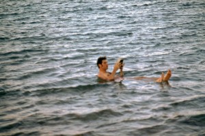 Warren Shanske floating on the Dead Seat, 1970s