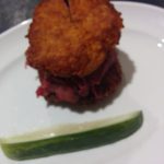 Called Creative Eating...a tongue sandwiched between two potato pancakes